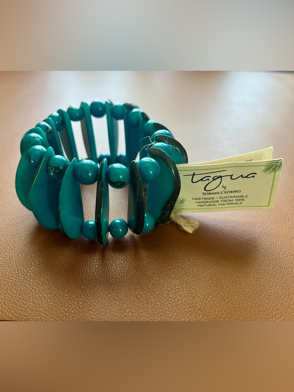 Tagua Turquoise Stretch Bracelet